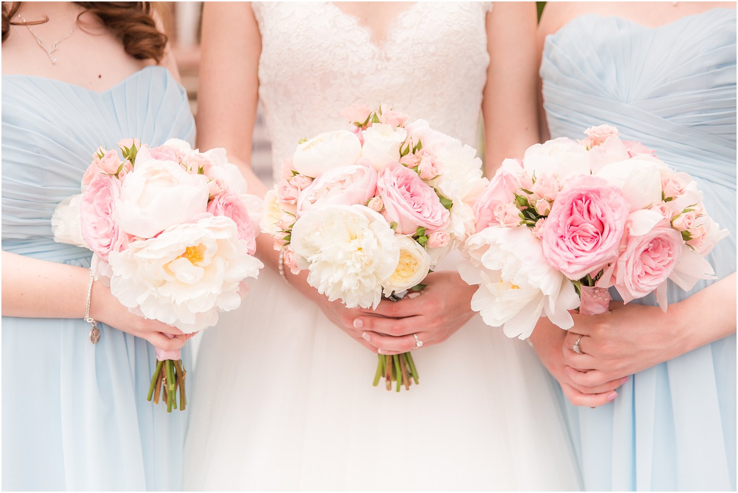 Bouquet with peonies and ranunculus