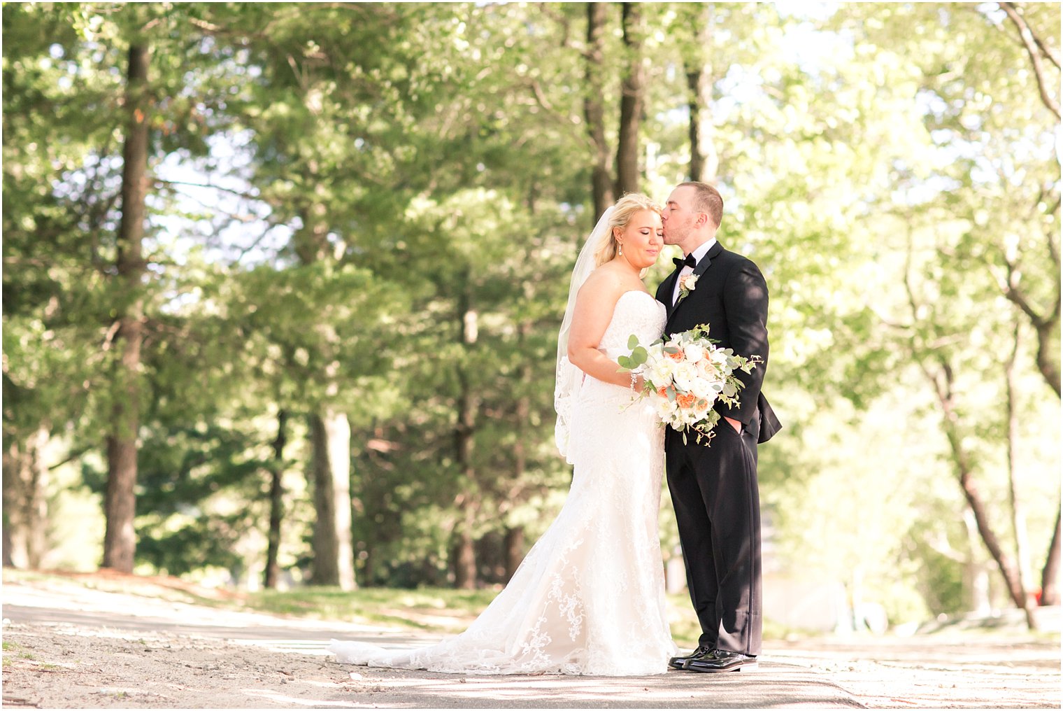 Romantic bride and groom photo