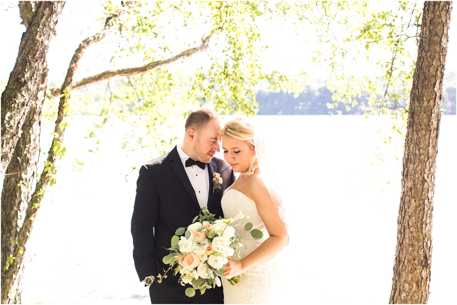 Romantic bride and groom photo