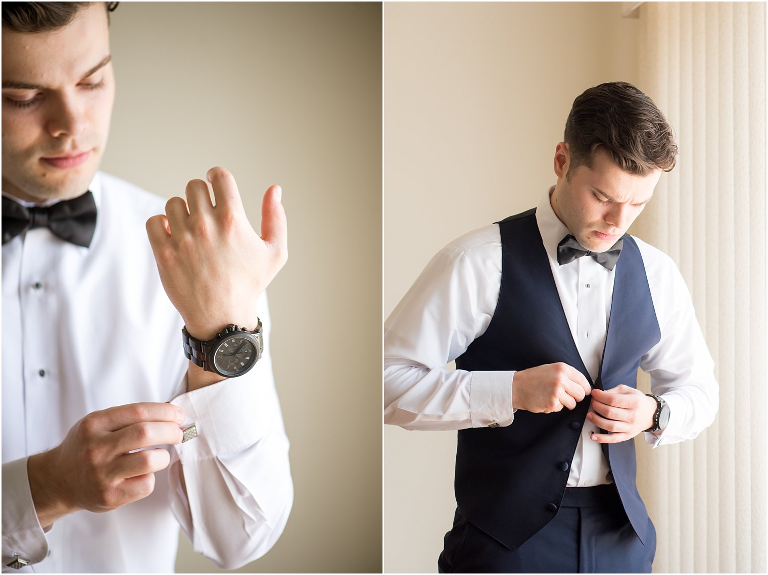 Groom getting ready