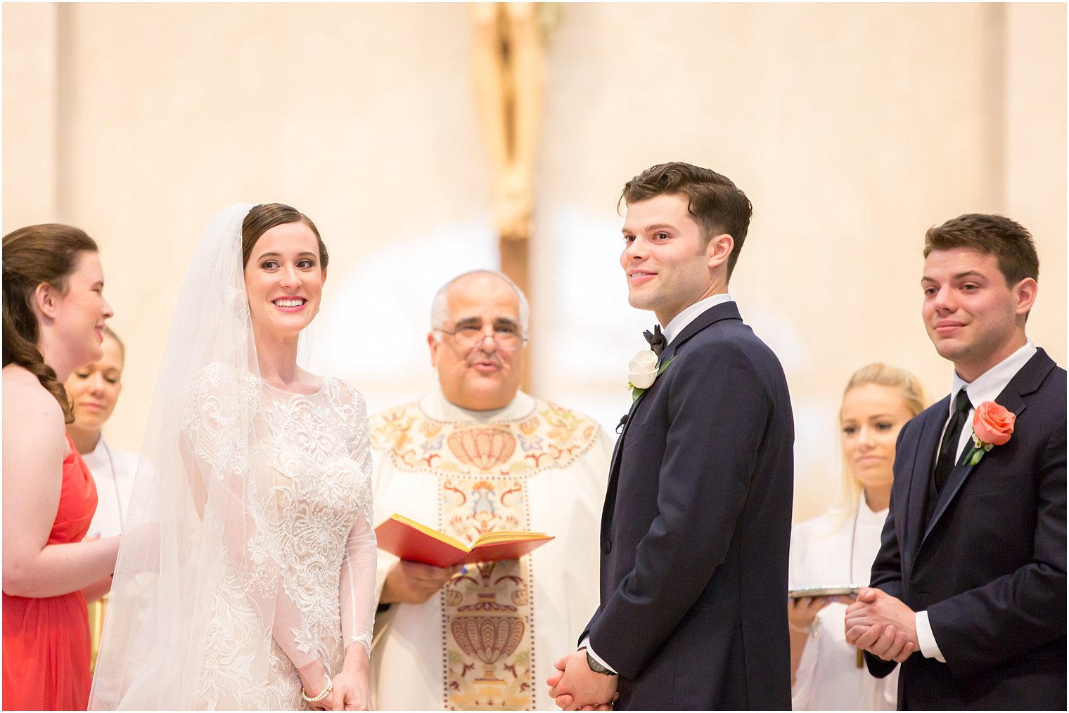 Bride and groom at altar