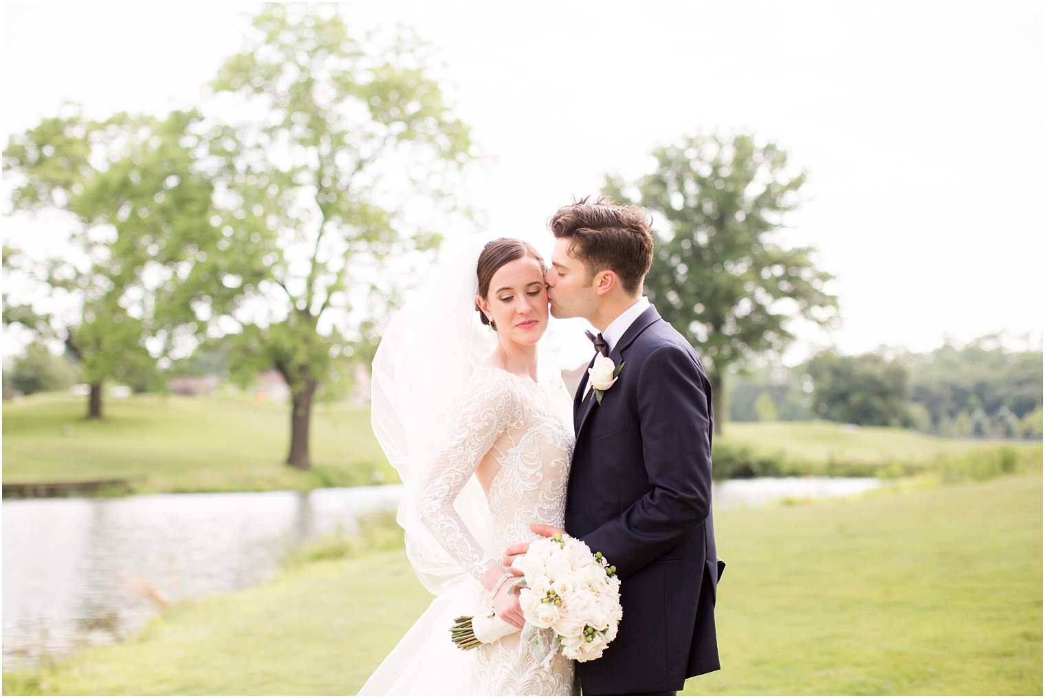 Romantic bride and groom photo