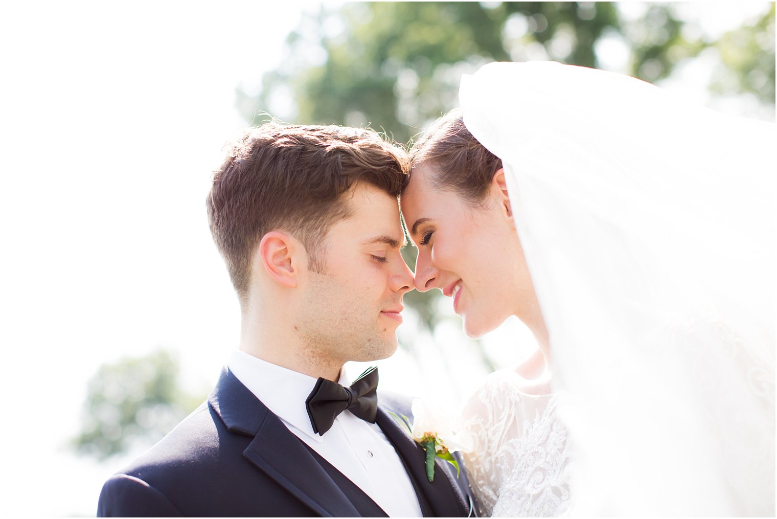 Romantic bride and groom photo