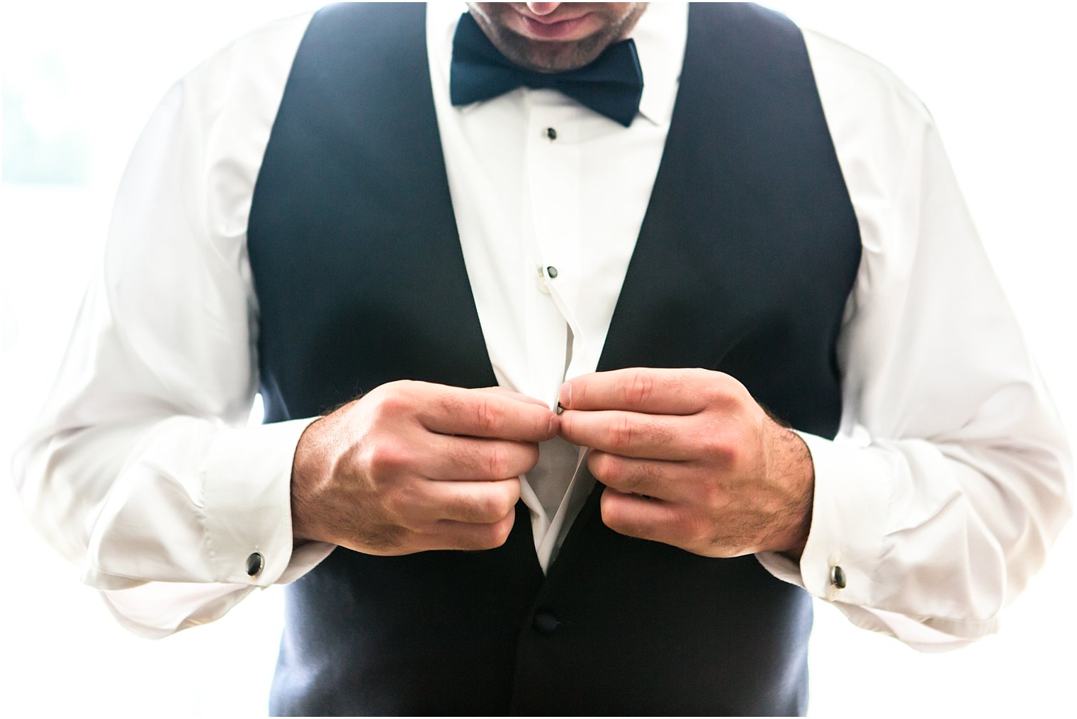 Groom getting ready