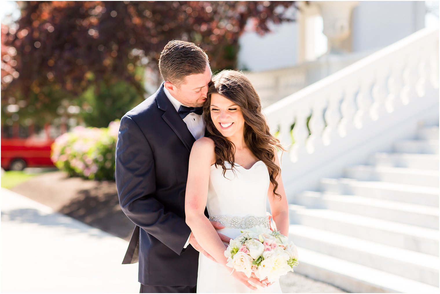 Romantic bride and groom photo