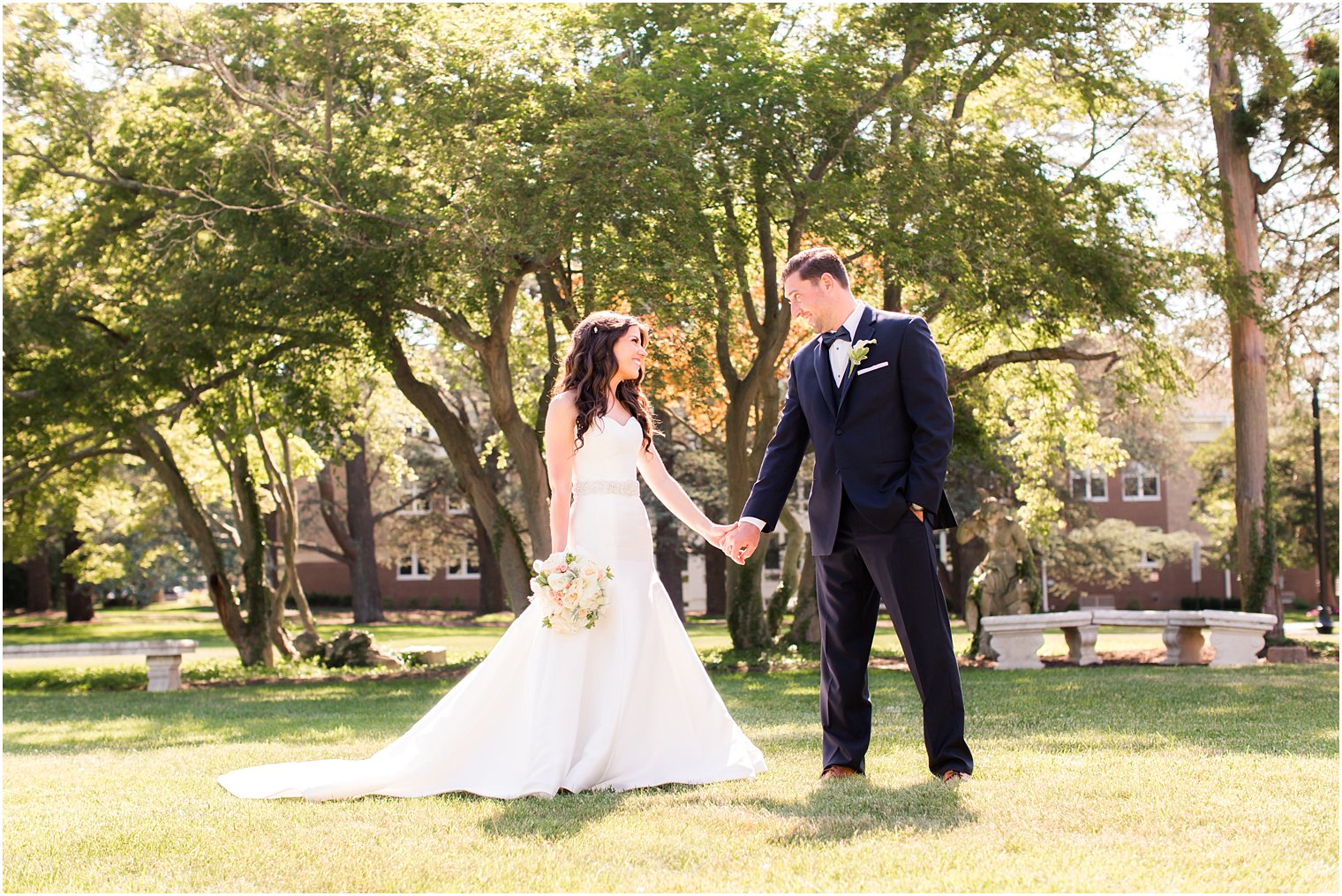 Bride and groom photo at Monmouth University