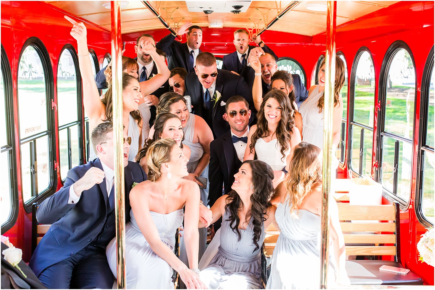 Bridal Party in Long Branch Trolley