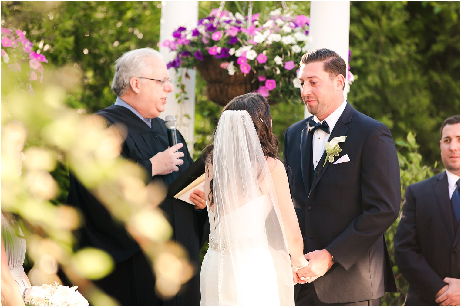 Emotional groom during ceremony