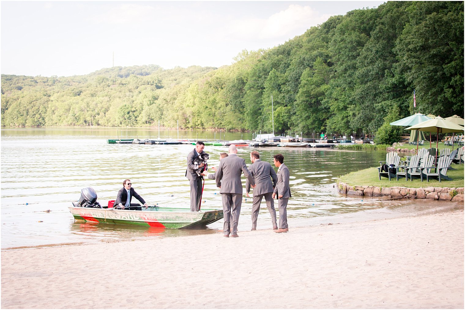 Creative groom arrival