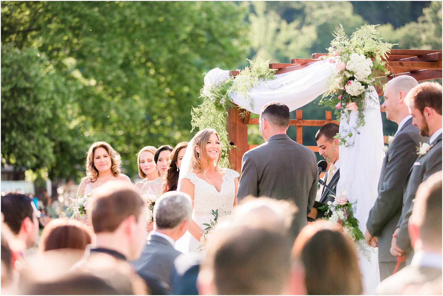 Smiling bride during ceremony