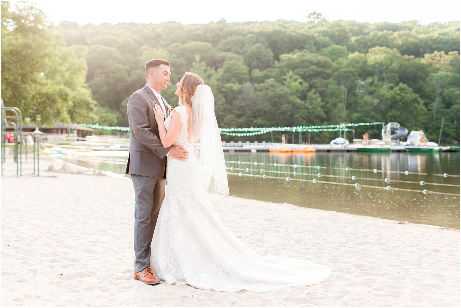 Bride and groom at Lake Valhalla