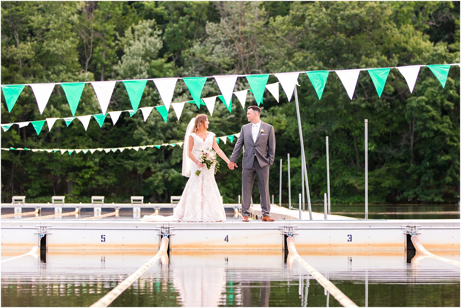 Wedding portrait on docks