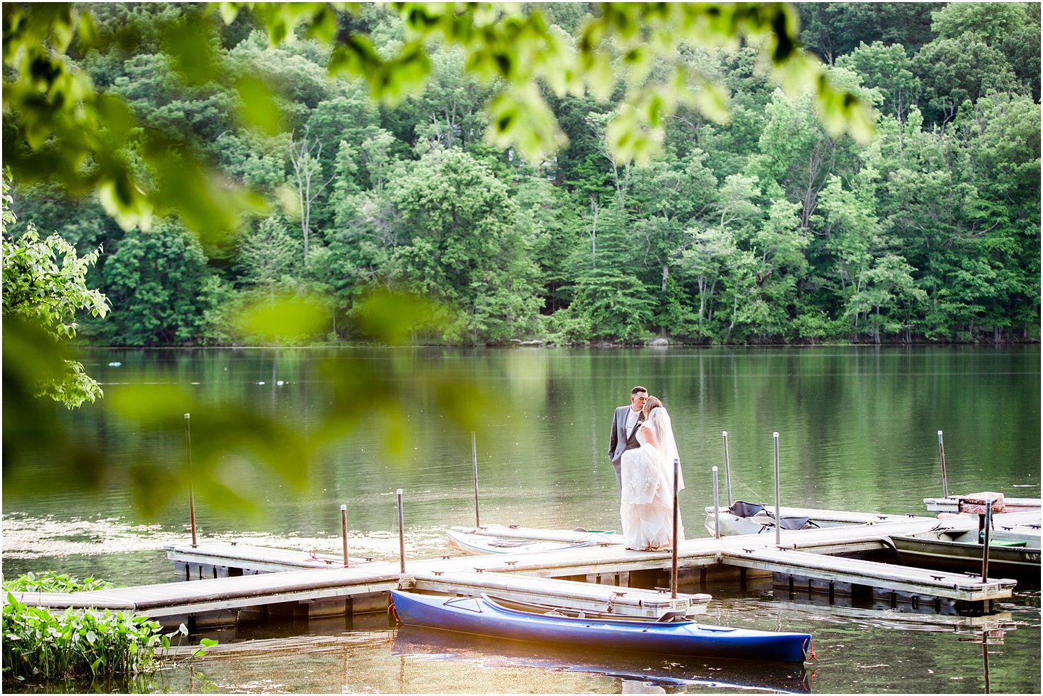 Romantic photo of bride and groom