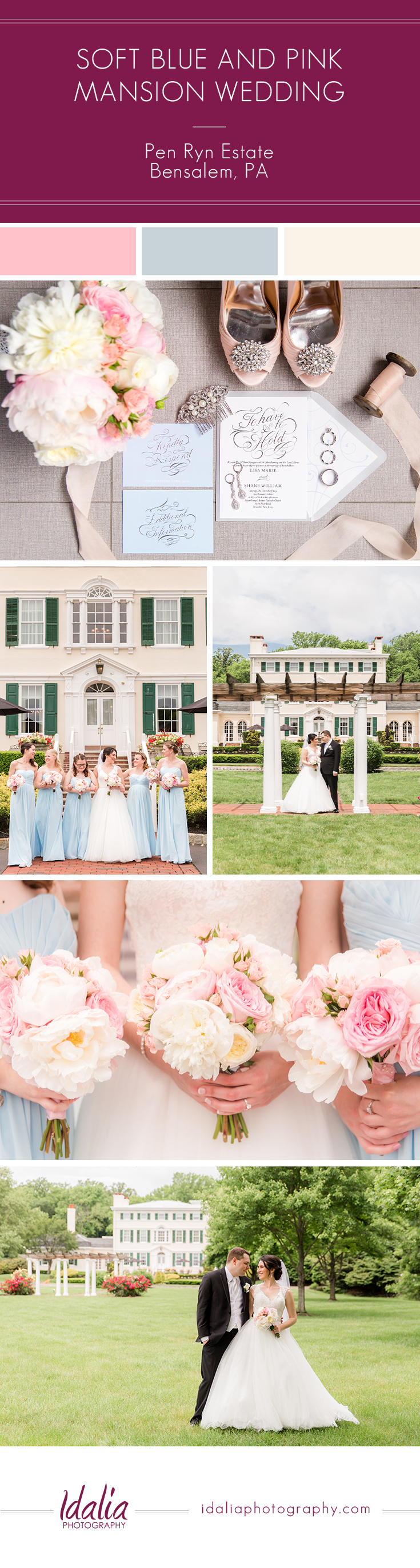 Pen Ryn Mansion Wedding in Bensalem, PA | Photos by Idalia Photography