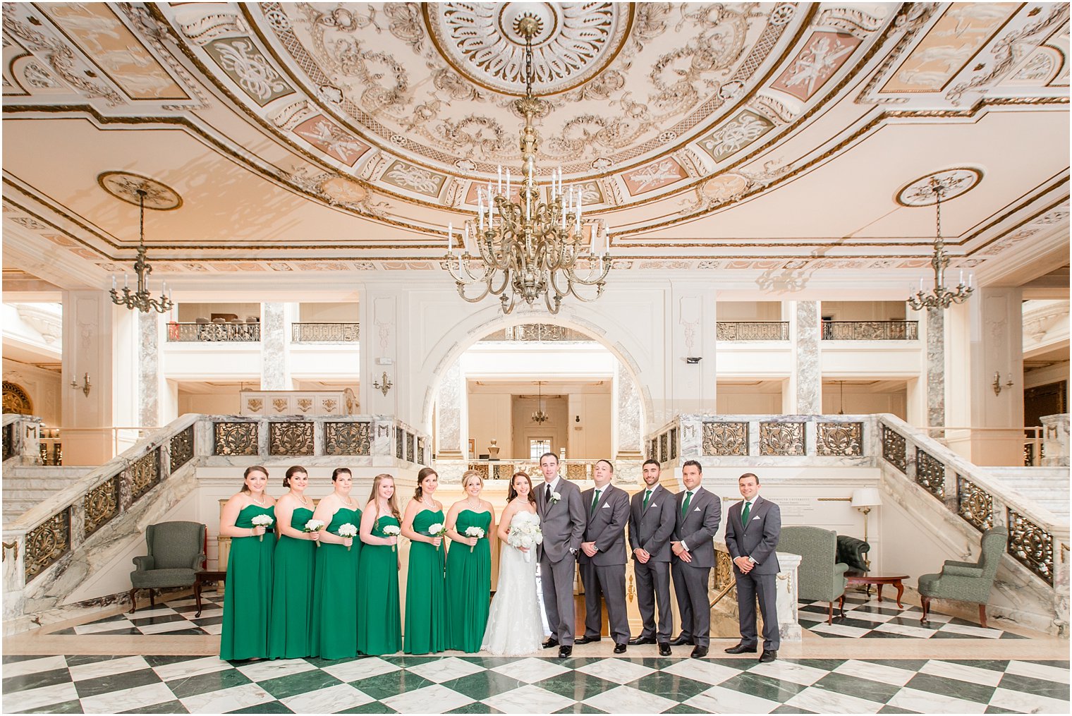 Formal bridal party photo at Monmouth University