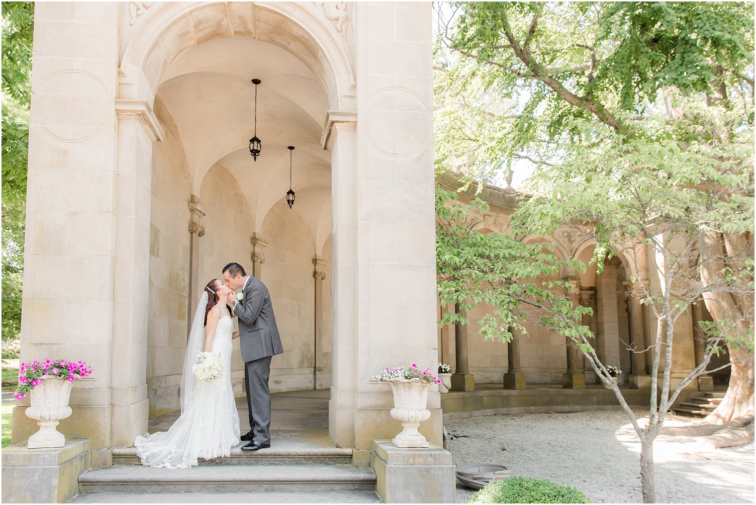 Bride and groom photos at Monmouth University