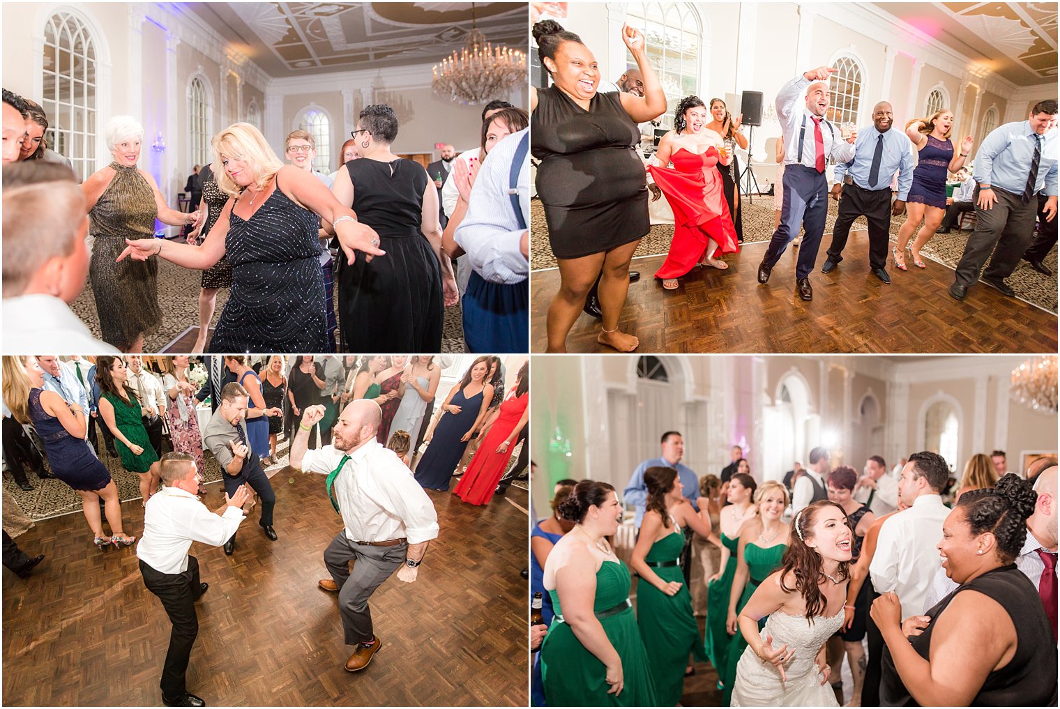 Bride and groom dancing at reception