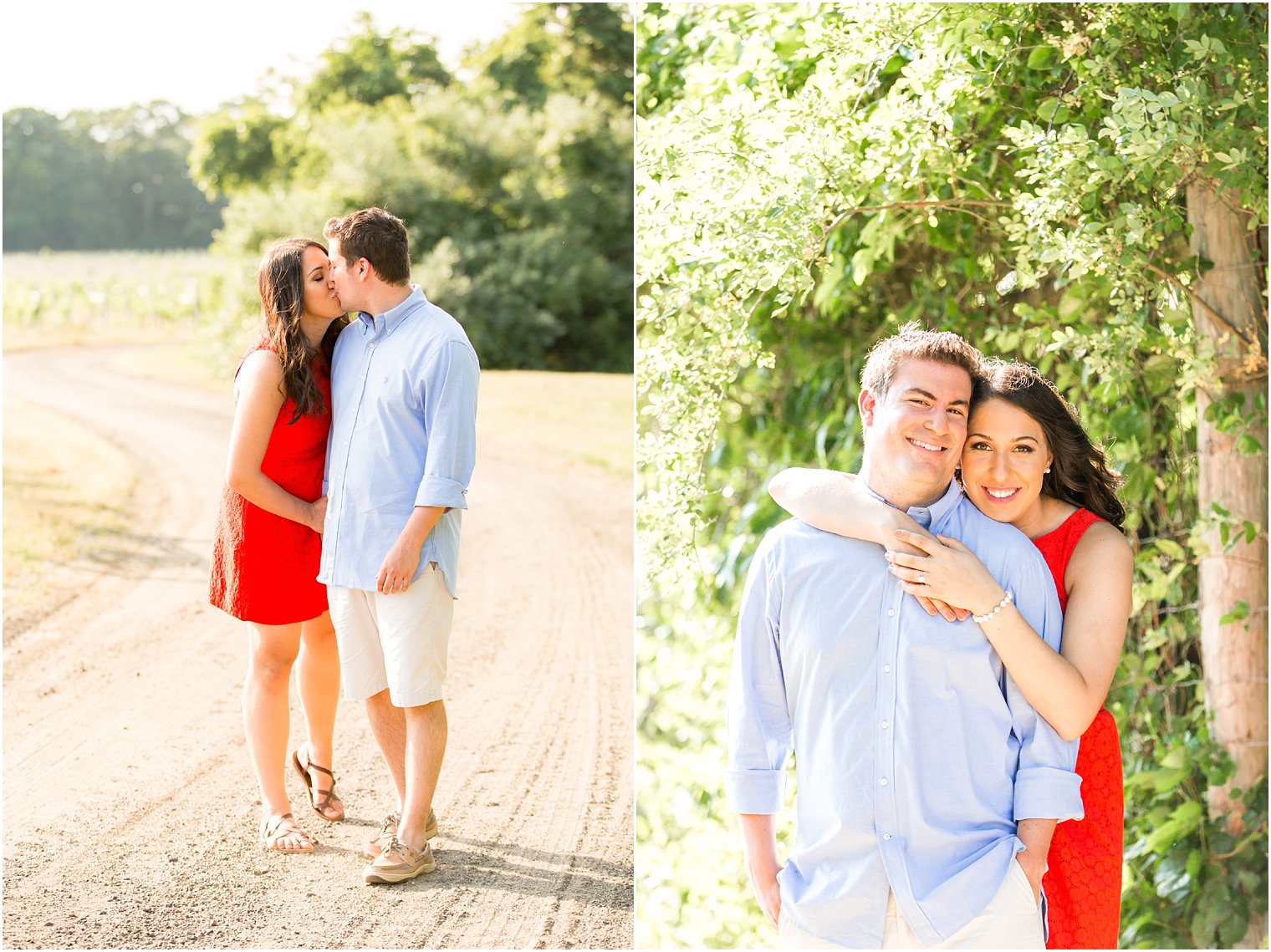 Couple walking on trail at winery