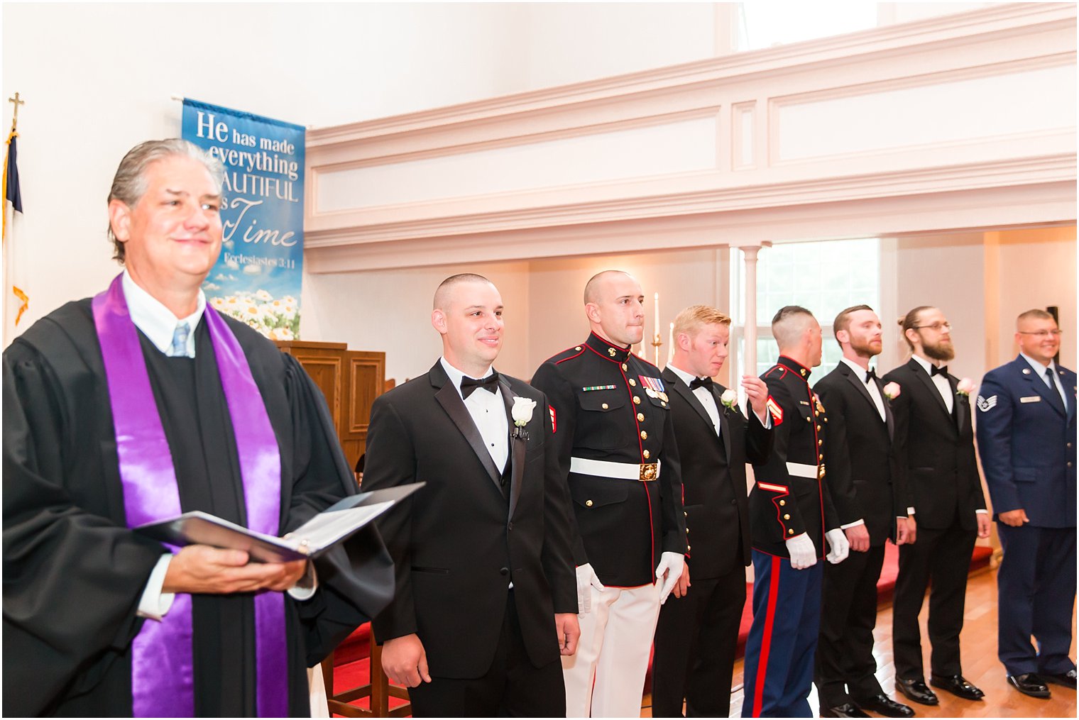 Groom seeing his bride for the first time