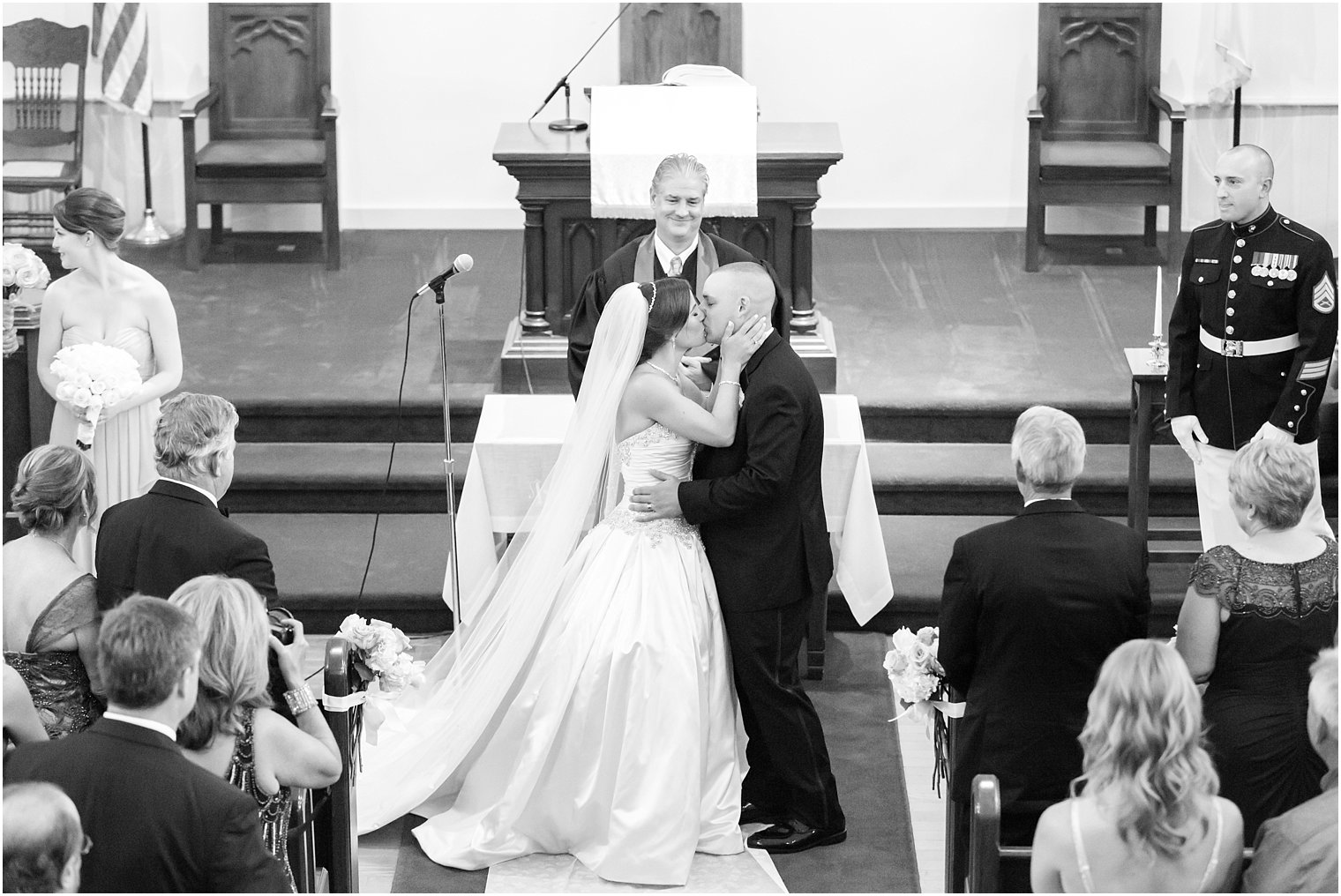 First kiss as husband and wife