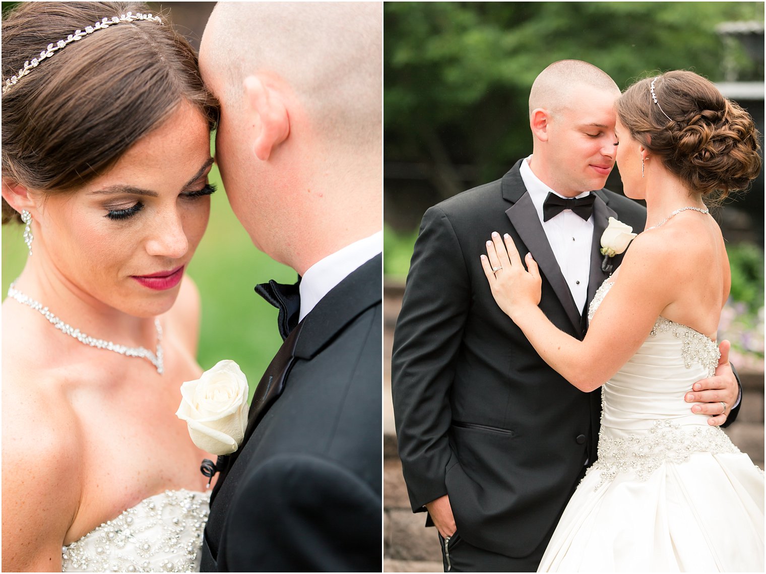 Romantic bride and groom photos