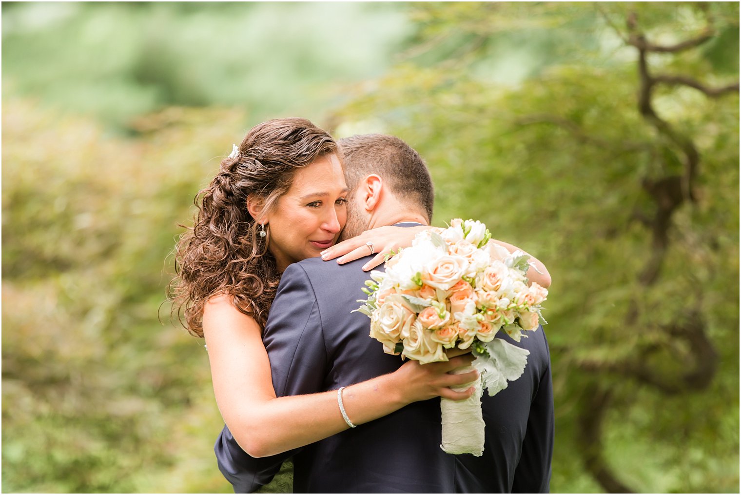 Emotional bride at first look