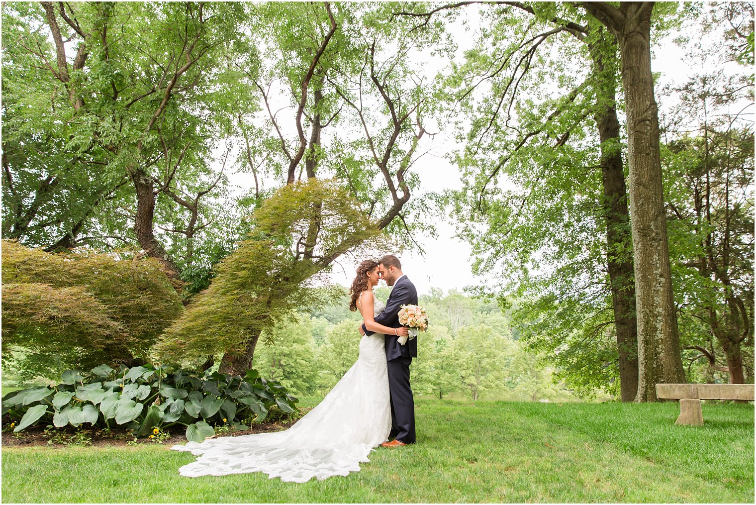 Bride and groom during private moment