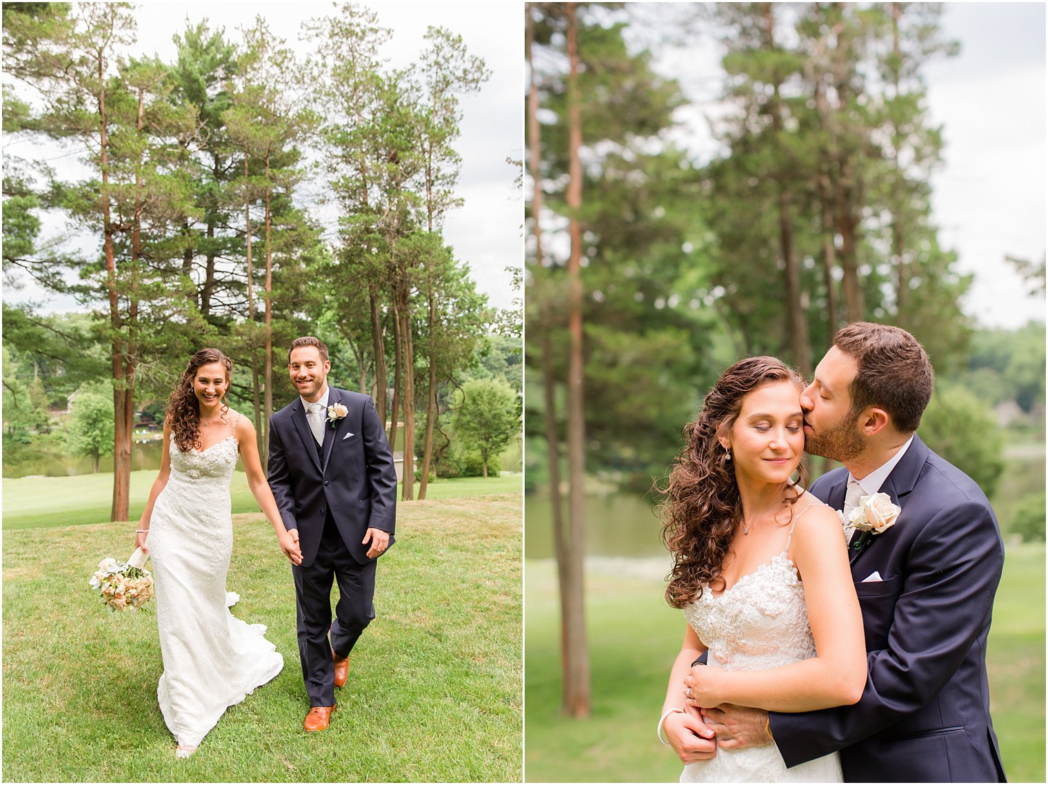 Bride and groom portraits at Ramsey Country Club