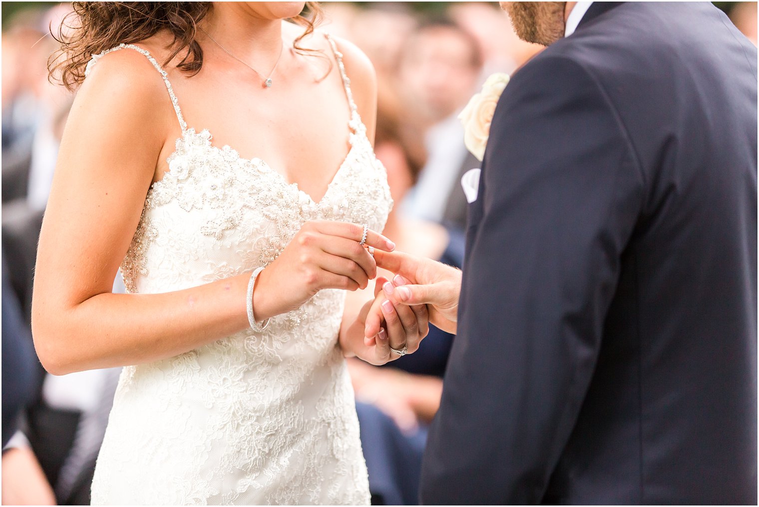 Exchange of rings during Jewish ceremony