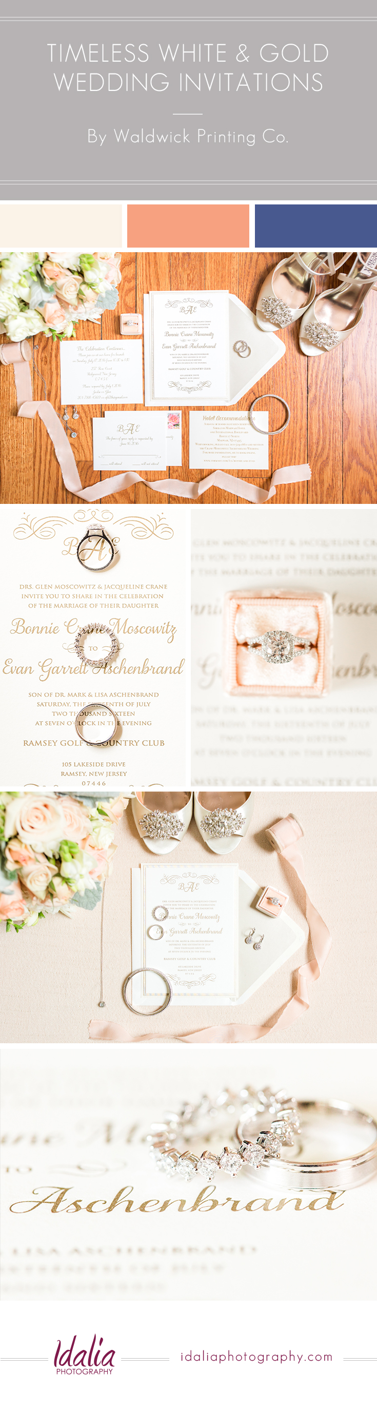 Ramsey Country Club Wedding Invitations | Invitations by Waldwick Printing Co. | Photos by Idalia Photography