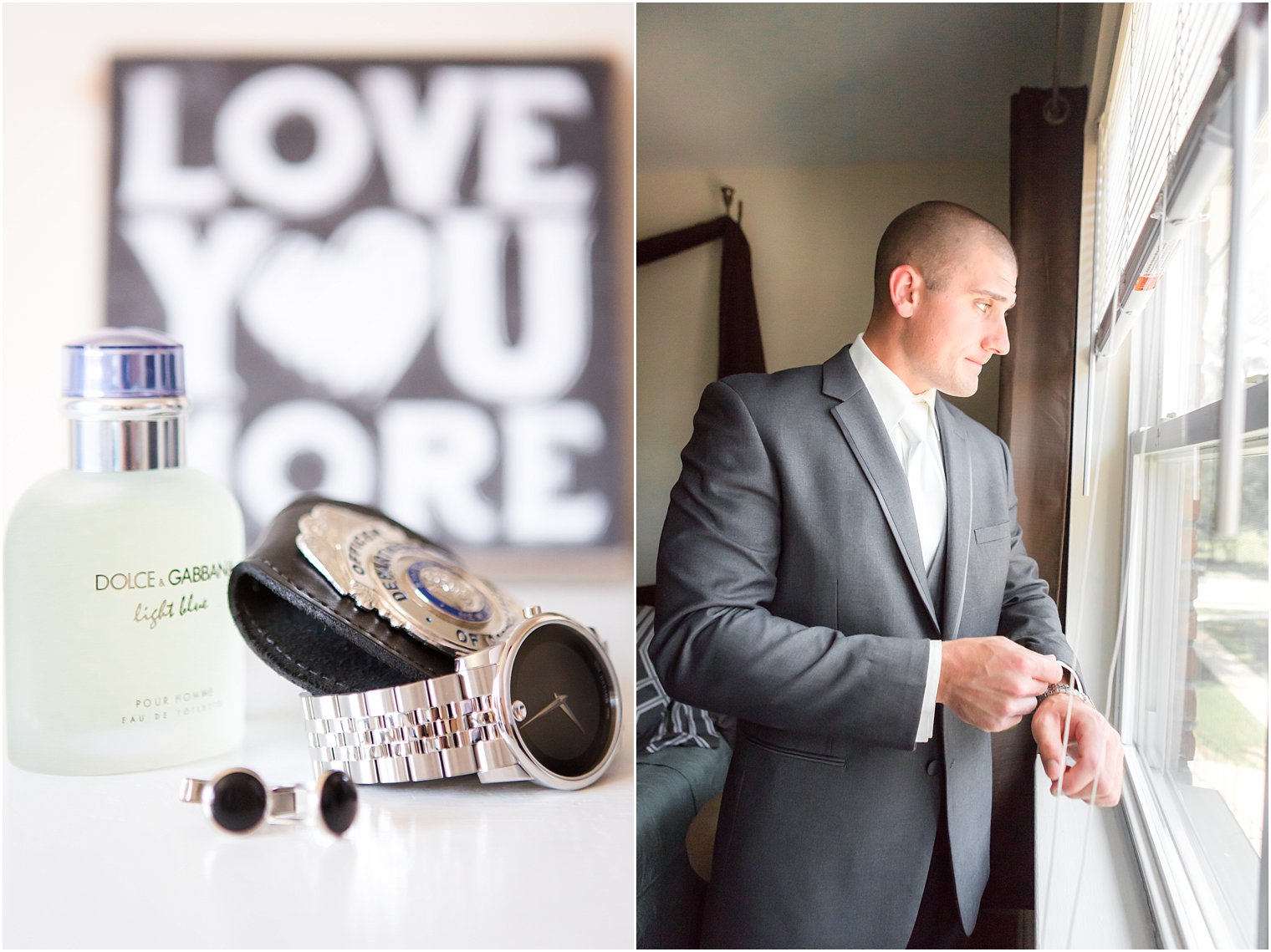 Groom prep on his wedding day