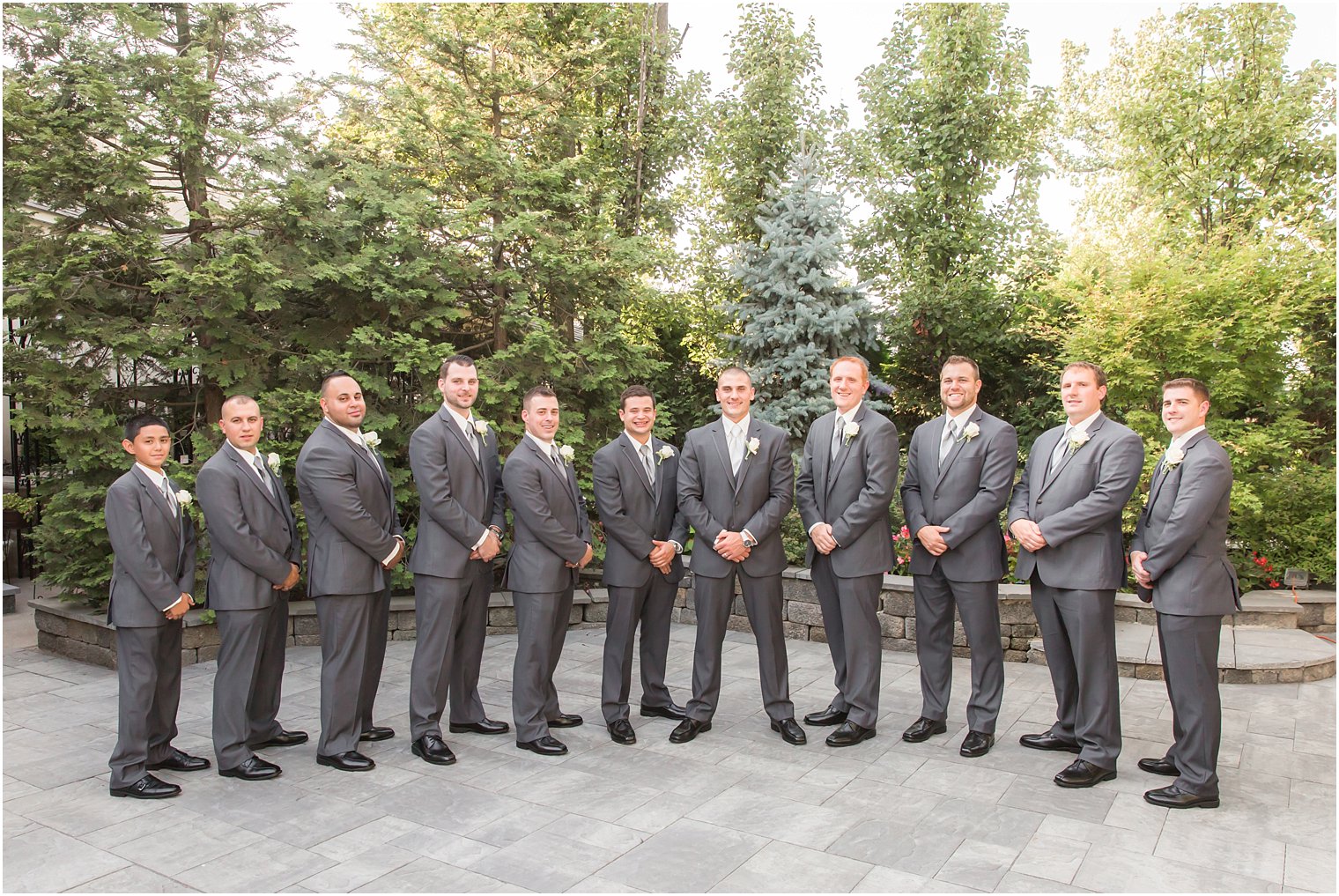 Groomsmen in gray suits