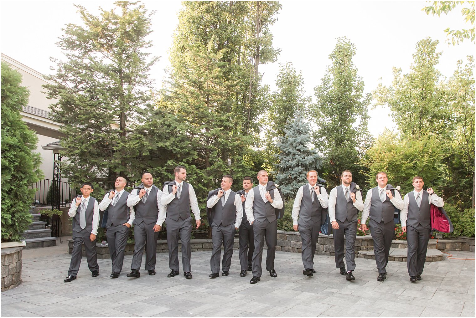 Groomsmen in gray suits