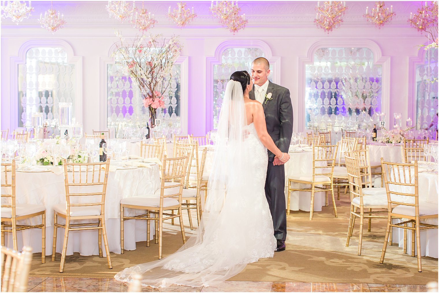 Bride and Groom in Grand Ballroom at Westmount Country Club