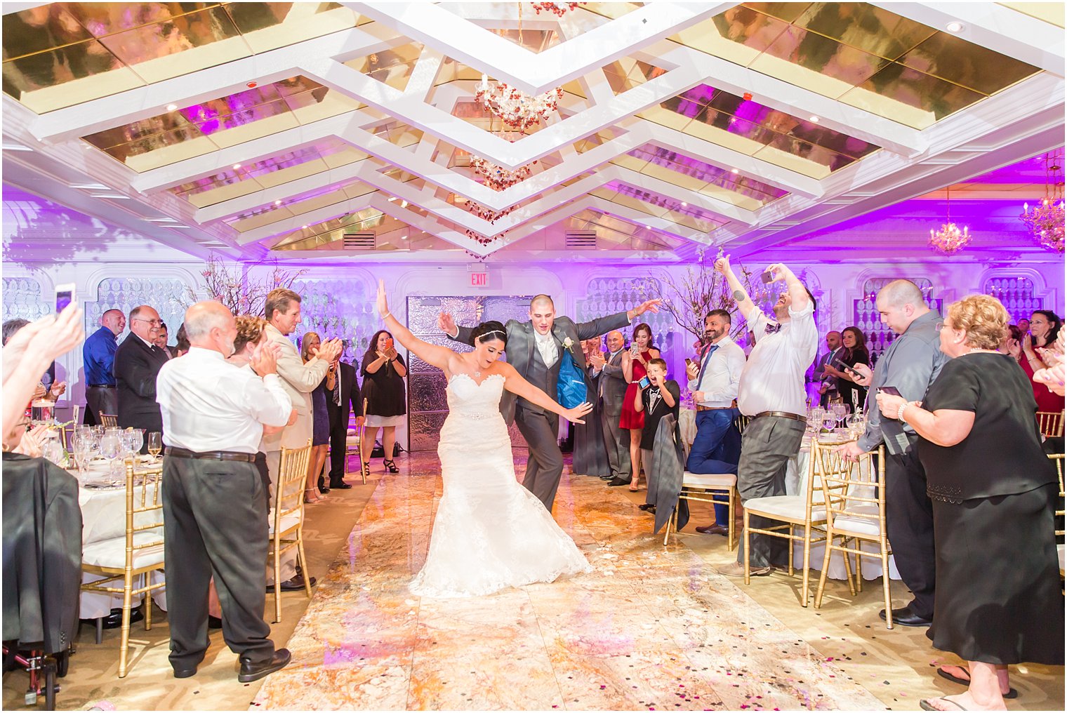 Bride and groom reception entrance