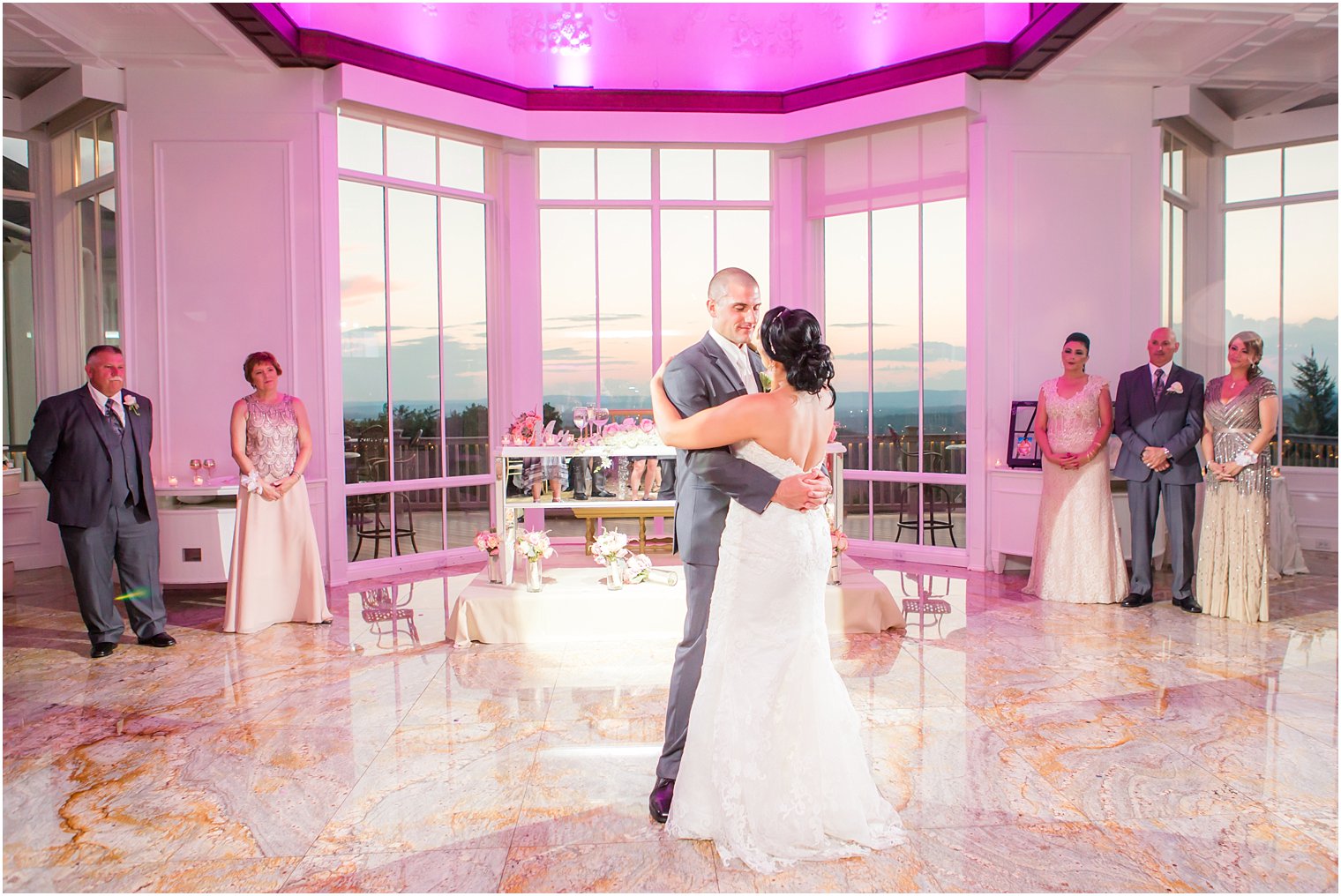 First dance photo during sunset