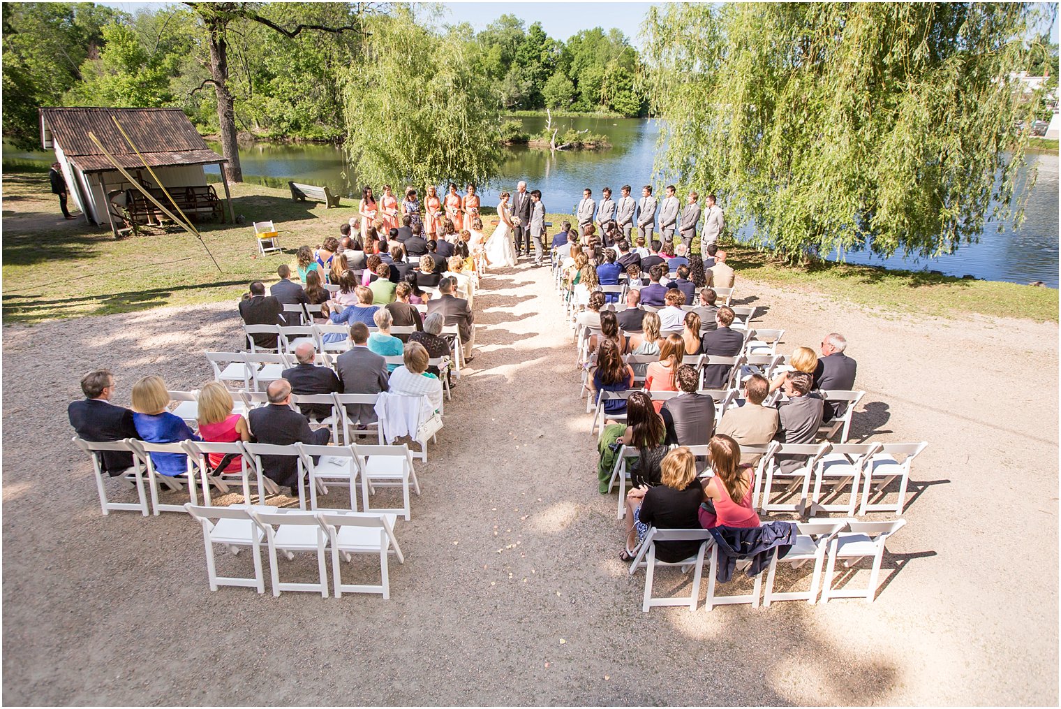 Outdoor ceremony at Red Mill Museum