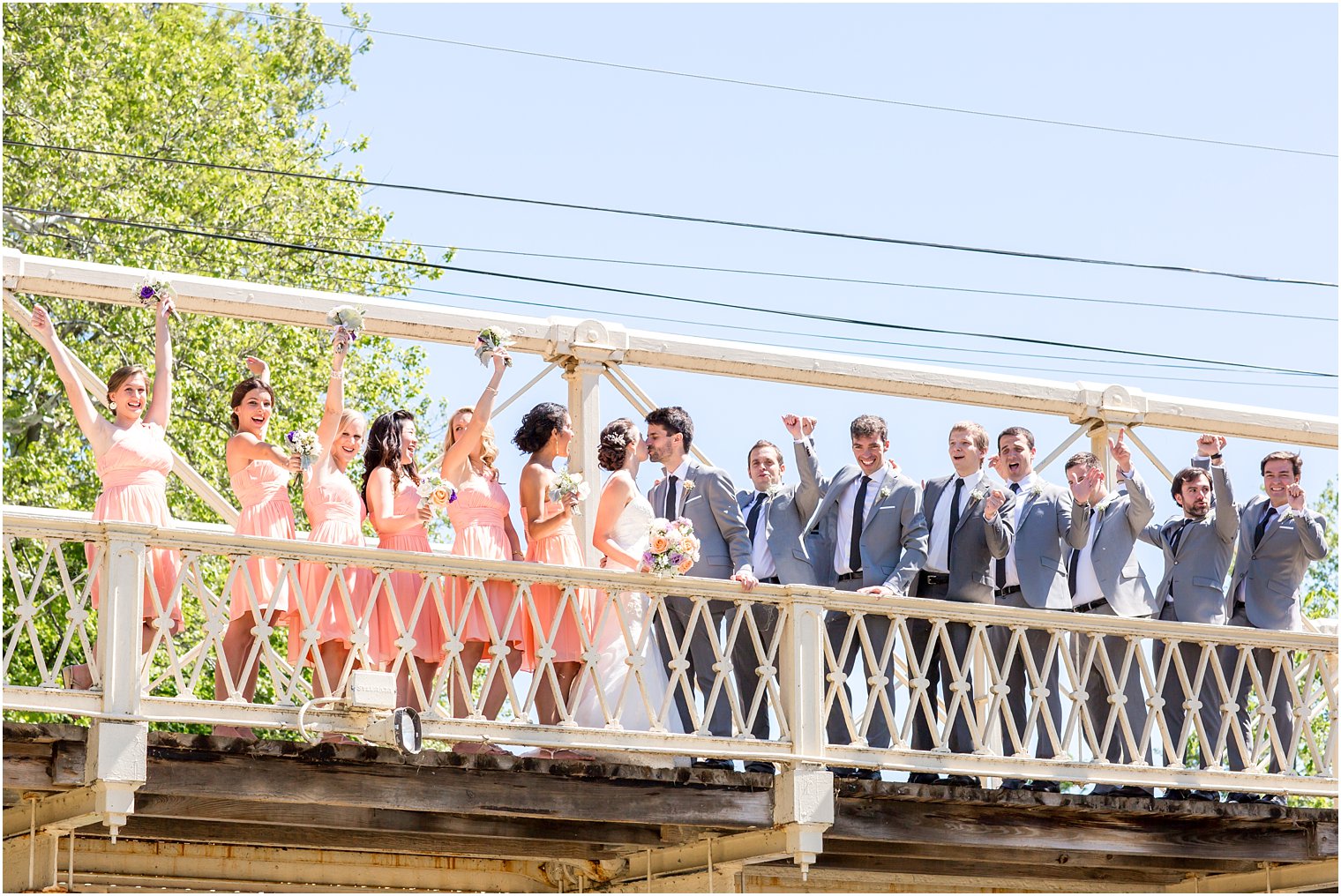 Clinton NJ Wedding Photos on Main Street Bridge