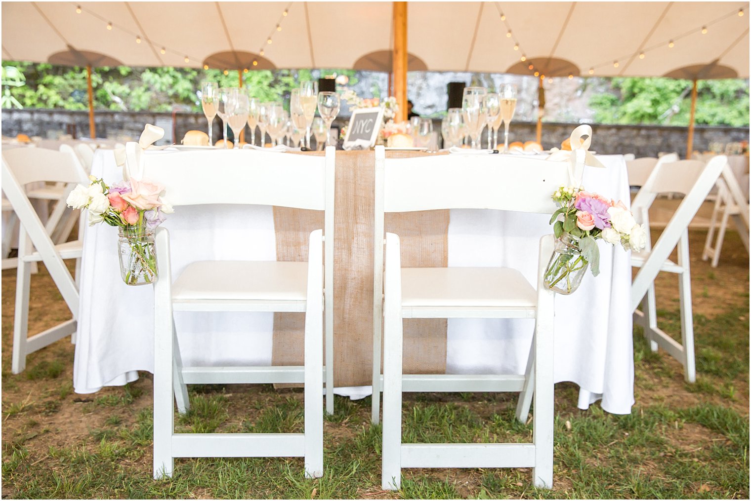 Bride and groom chairs at Red Mill Museum