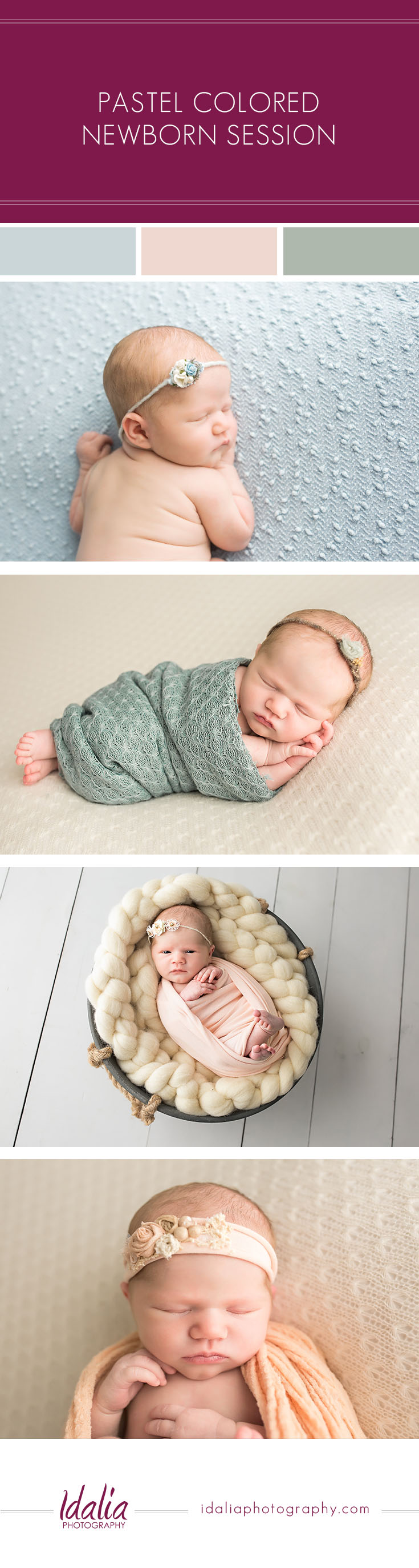 Spring Lake Heights NJ Newborn Photographer | Pastel Colored Newborn Session