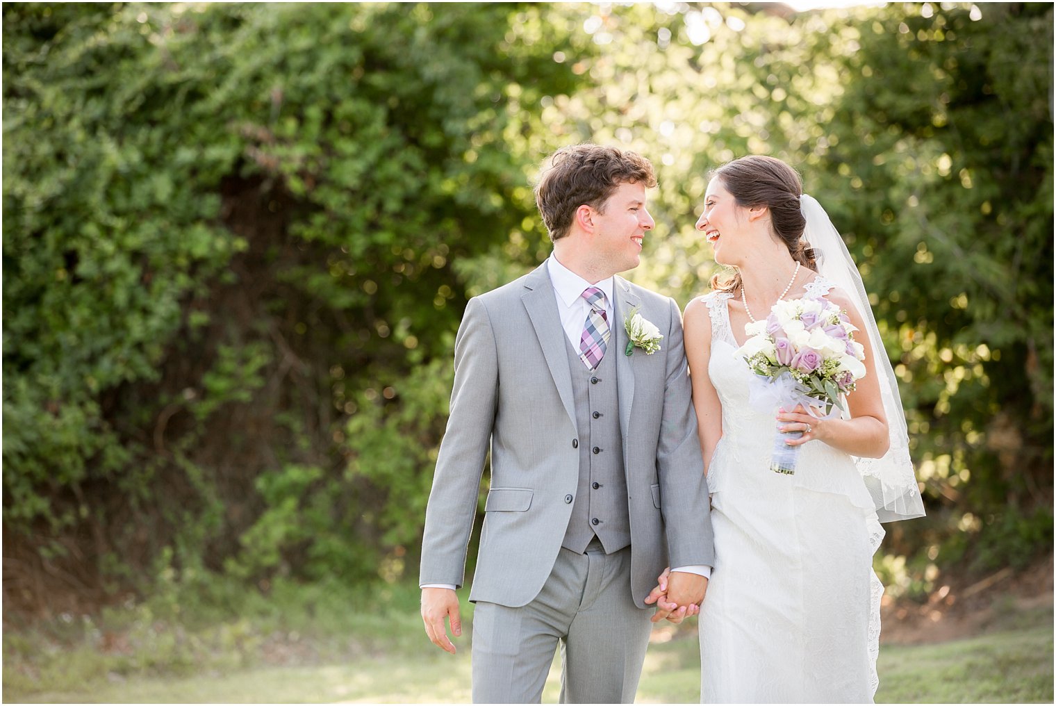 Basking Ridge Country Club photo of bride and groom walking