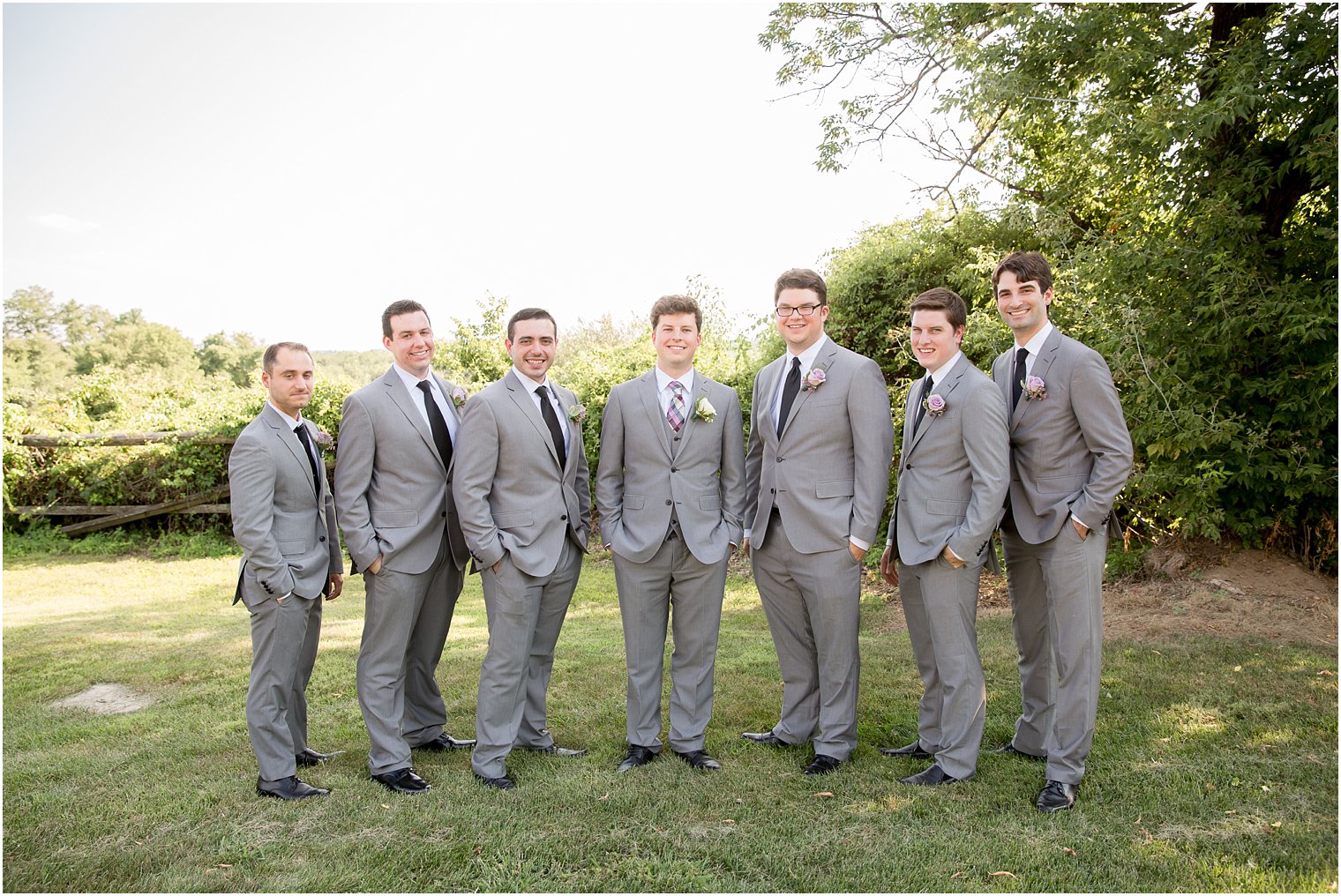 Groomsmen in gray suits