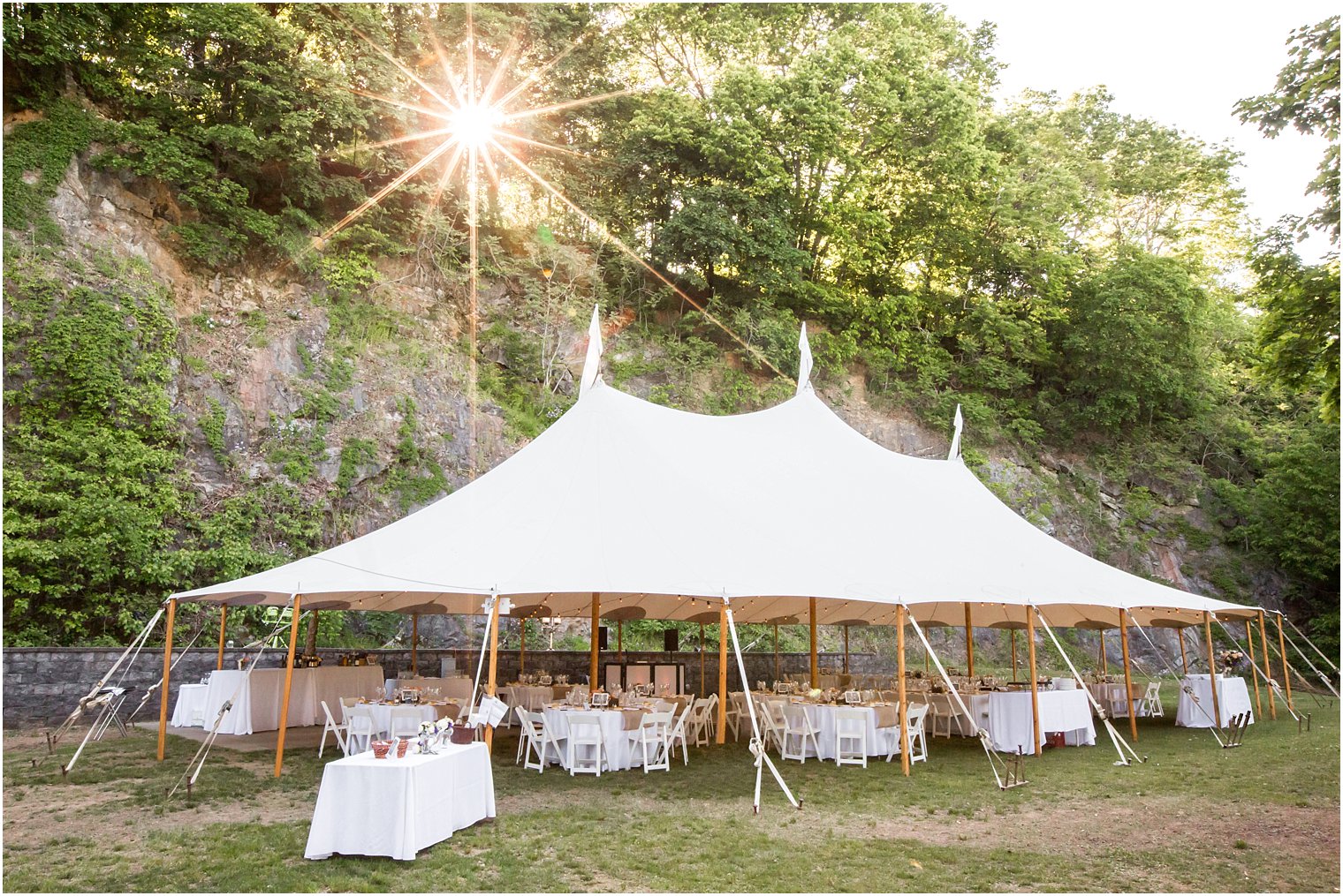 Tented reception at Red Mill Museum