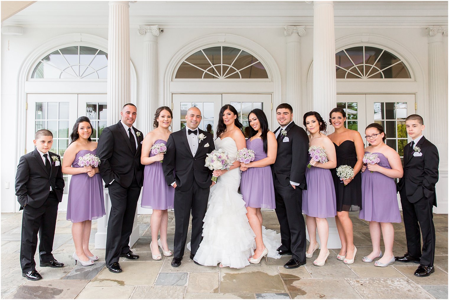 Purple and Black bridal party