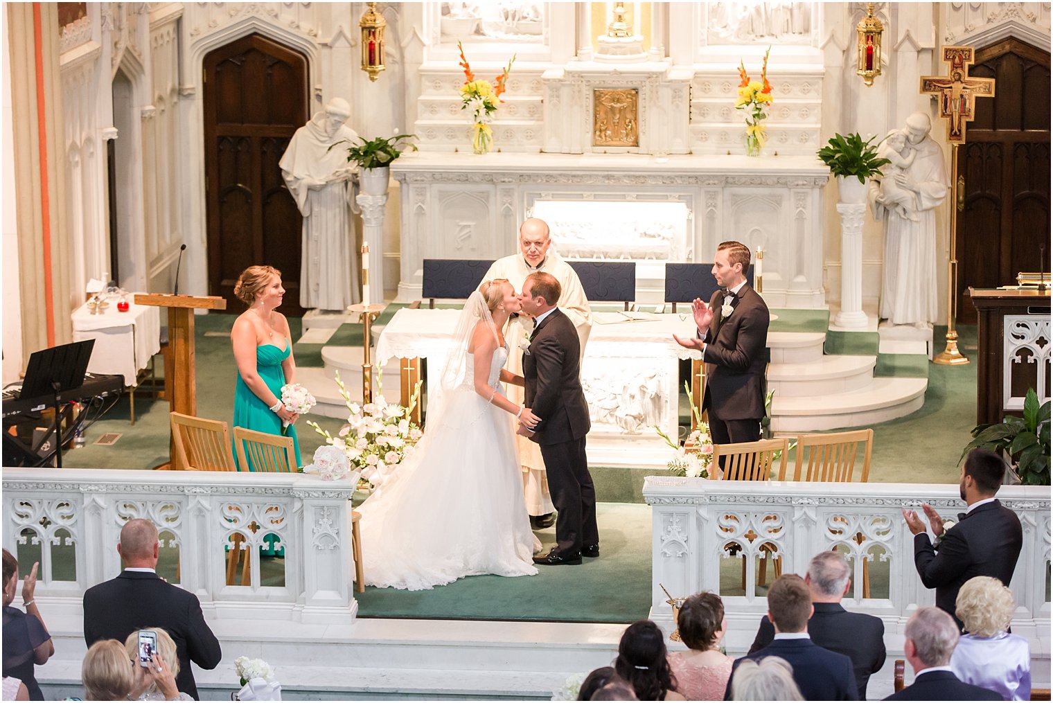 First kiss as husband and wife