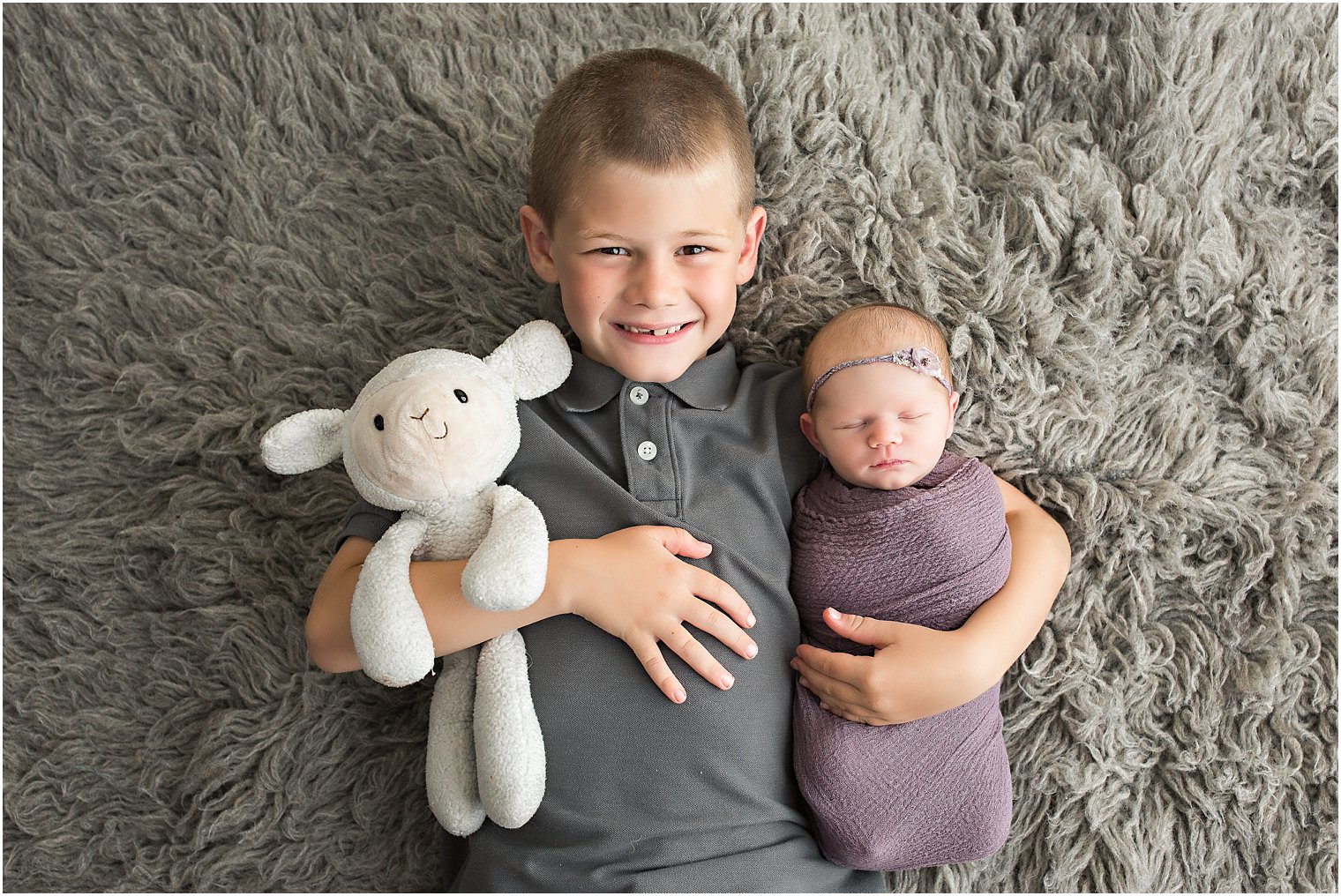 Proud big brother at newborn session