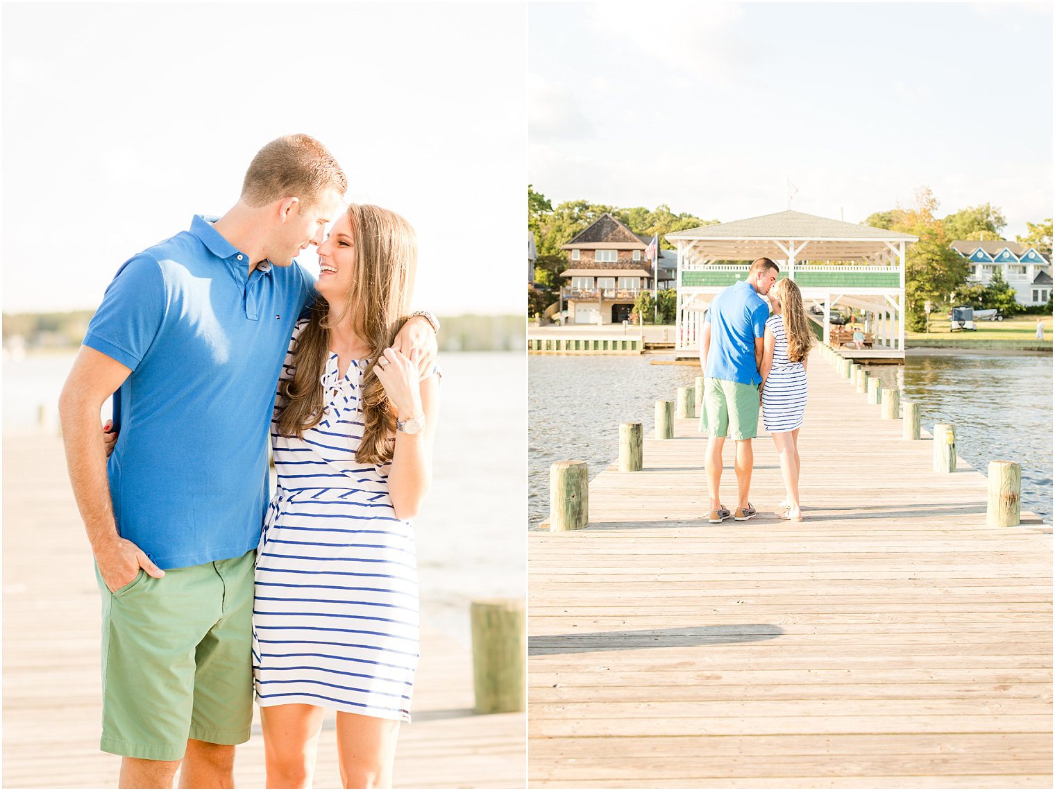 Engagement Photos in blue and gold