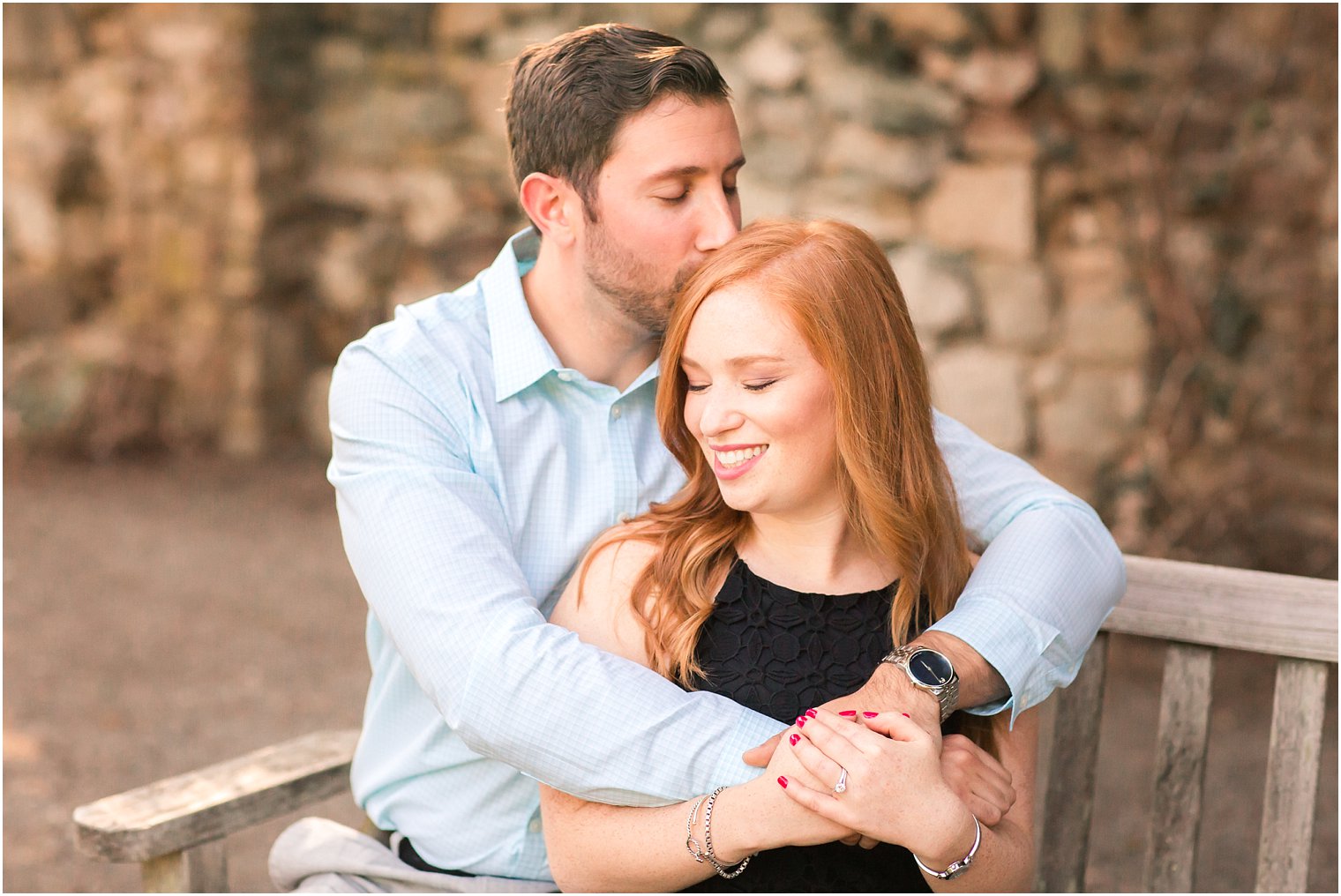 Romantic photo of bride and groom