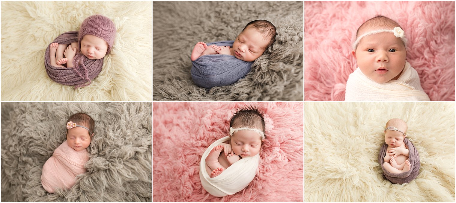 Wrapped on fur newborn pose