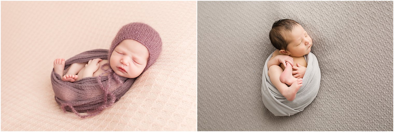 Round wrap newborn pose